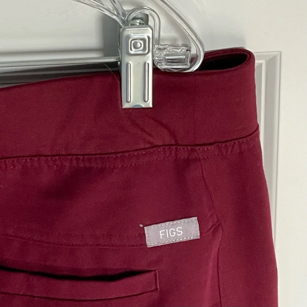 Figs Axim Burgundy Red Cargo Scrub Pants - 35665